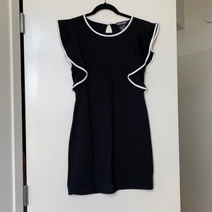🌑 NWT Ruffle Sleeve Black Bodycon Dress